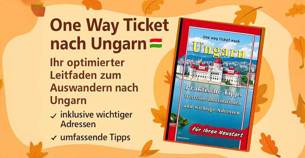 Ratgeber für Auswanderer nach Ungarn Buch, Banner mit Herbstmotiv