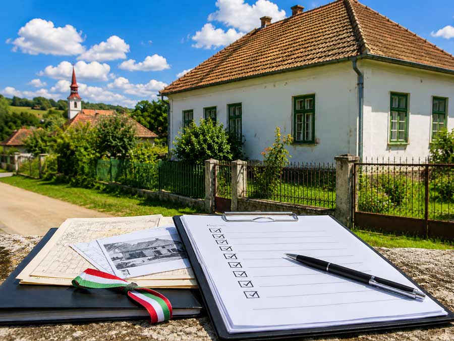 Günstiges Haus in Ungarn mit Checkliste, Grundstücksunterlagen und Katasterplan vor dem Immobilienkauf